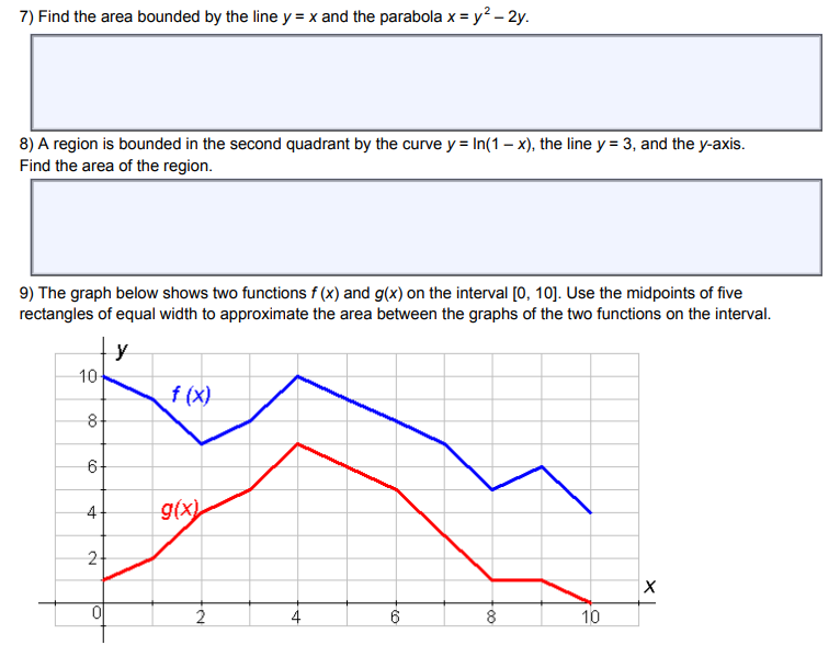 regions. 3] Find the area hounded by the parabola x = 9