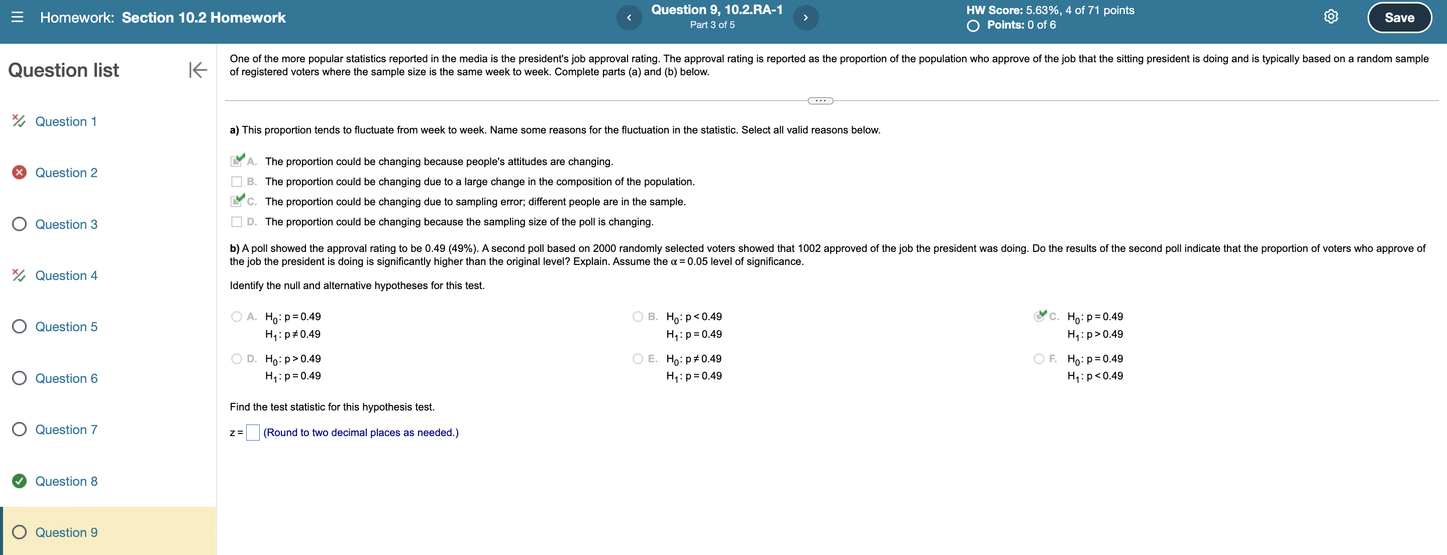 integer or a decimal. Do not round.) 0 A. Yes, because npn(1p0)