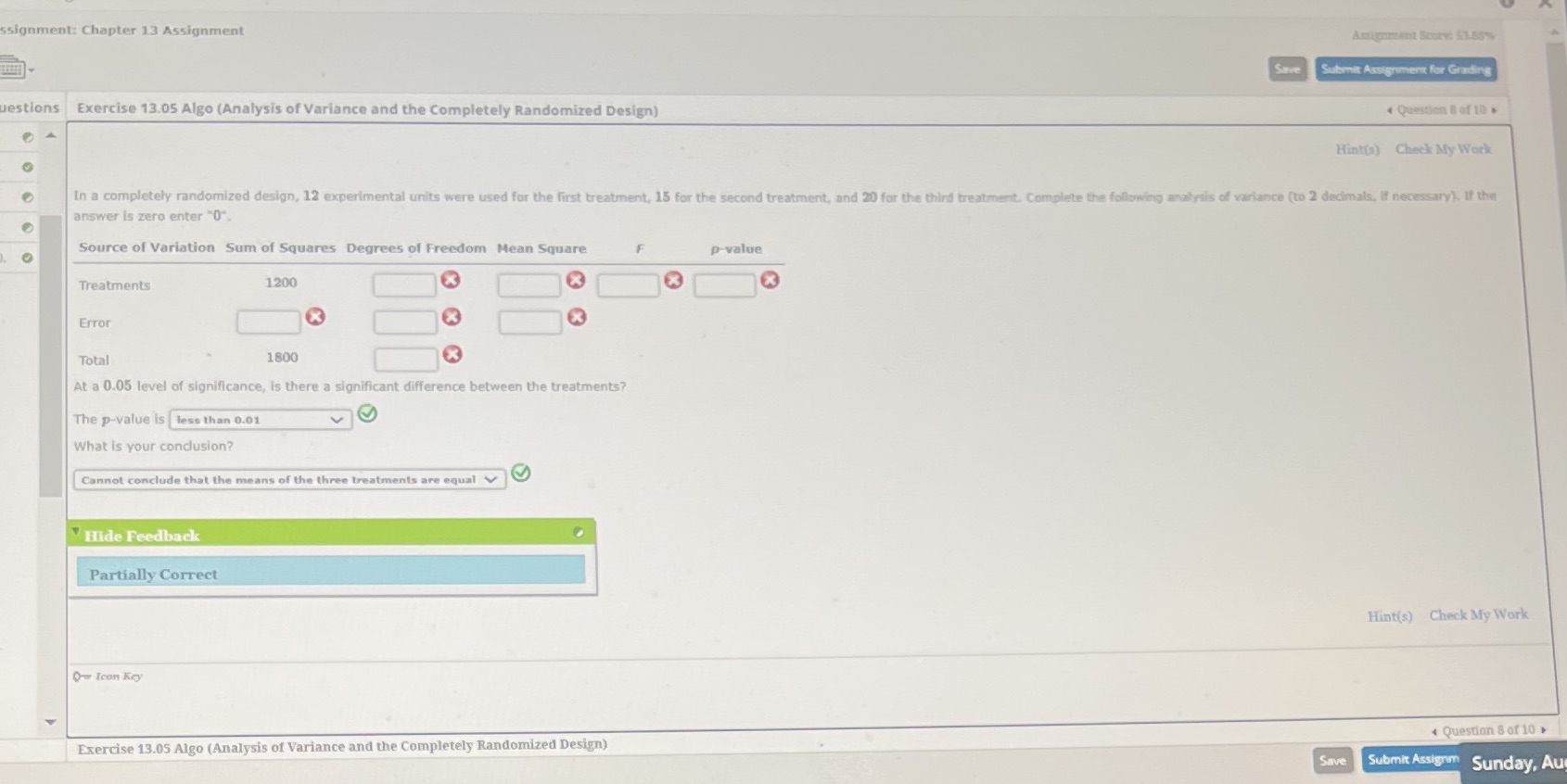  ssignment: Chapter 13 Assignment Amigament Score: $1.85% Submit Assignment for Grading