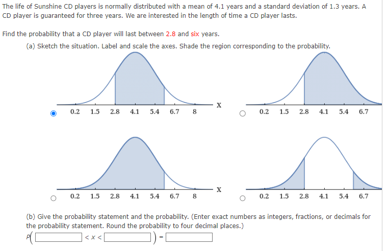 years. We are interested in the length of time a CD player