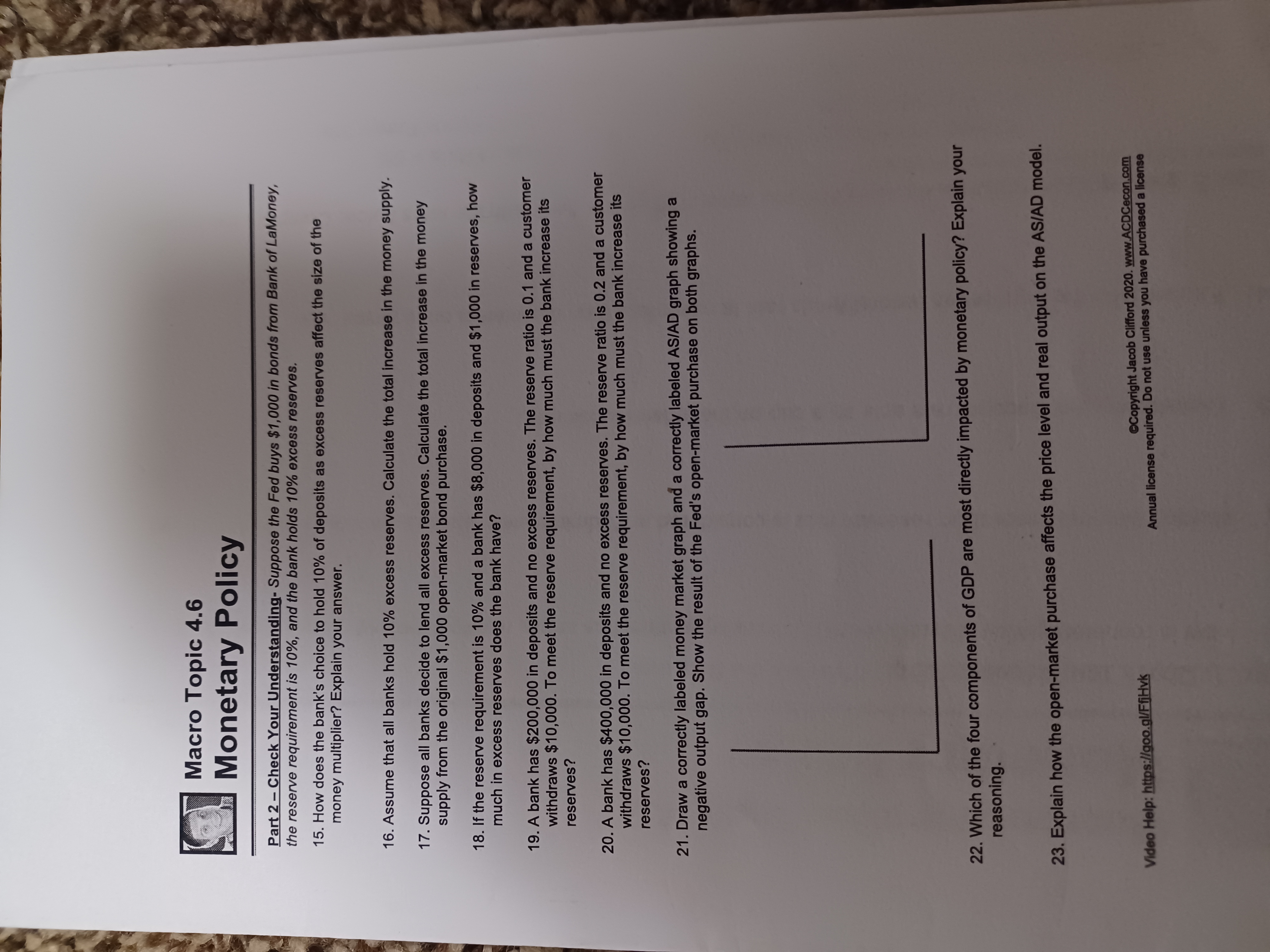  Macro Topic 4.6 Monetary Policy Part 2 - Check Your Understanding-