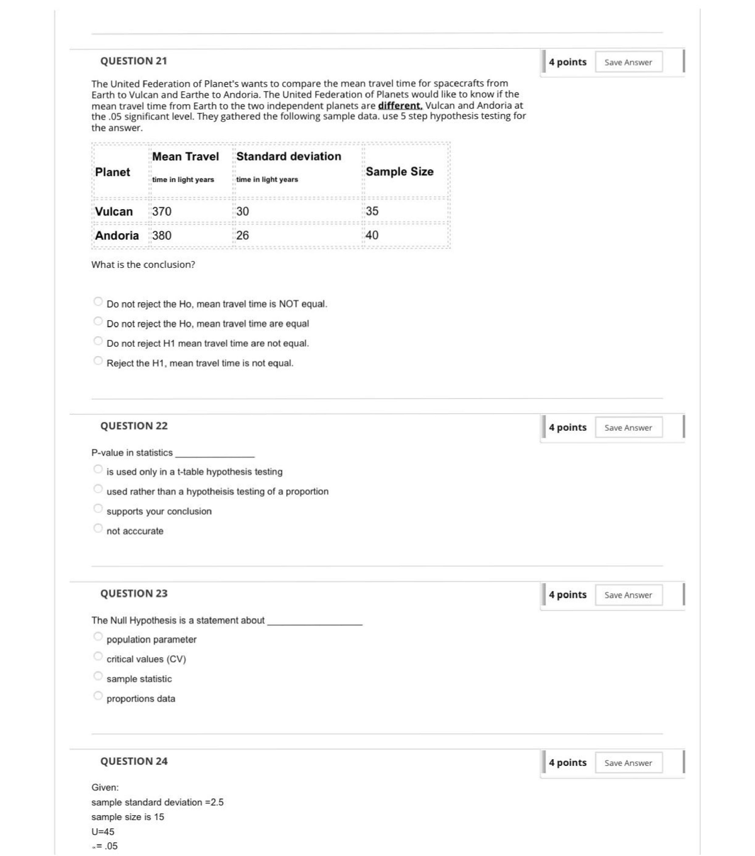 Save All Answers to save all answers. Save All Ans Ob. O