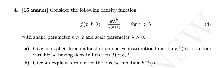 A) r(k+1) for r > >, (4) with shape parameter k >