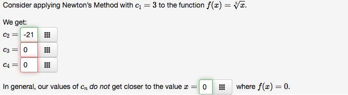 value c = 0 where f(x) = 0.\fLinearly approximate