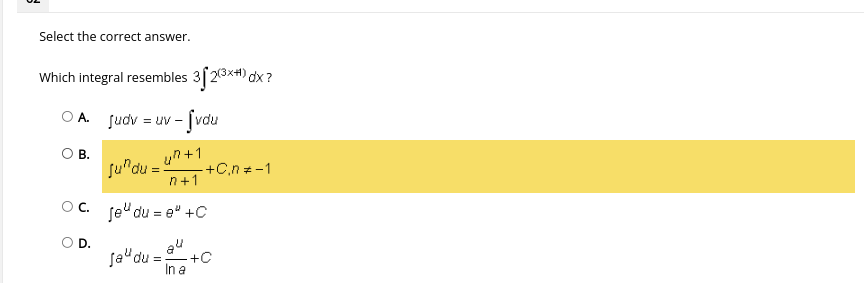 In aIdentify the most appropriate method of integration that should be used