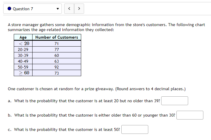 chosen at random for a prize giveaway. {Round answers to 4 decimal