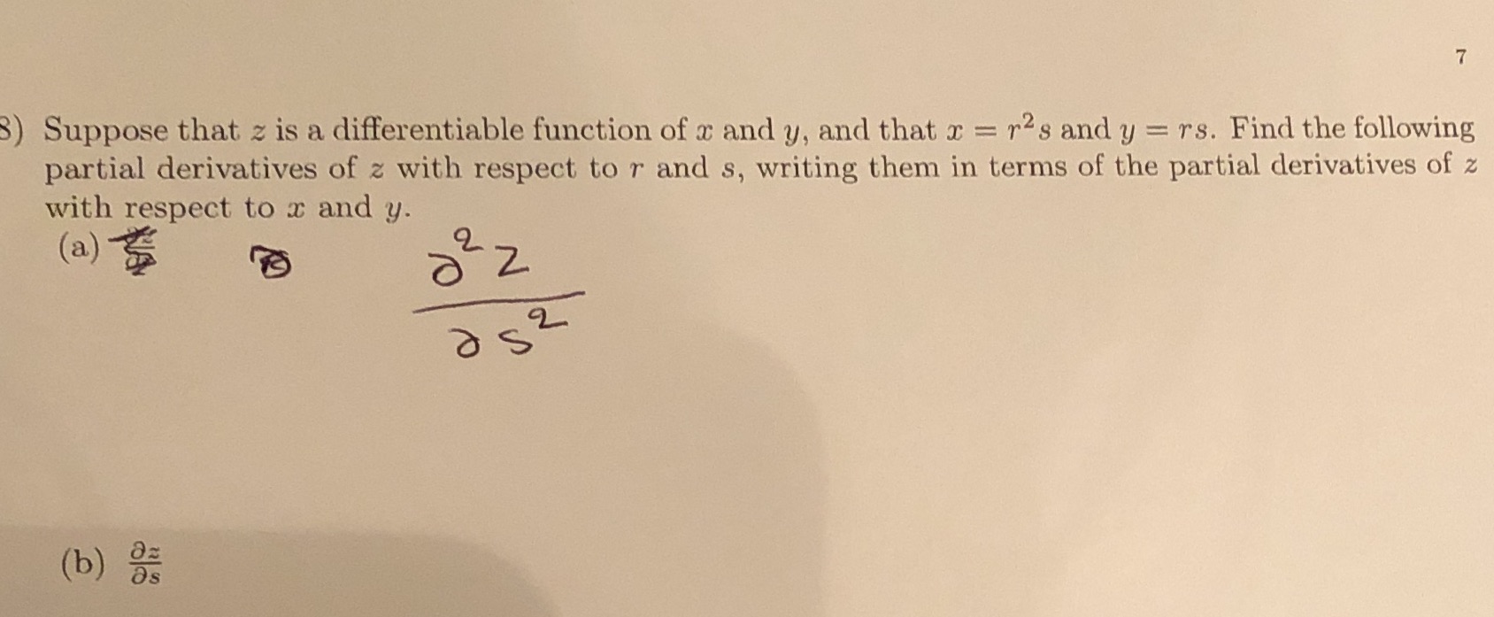 Solve the question that I write with pen 7 3) Suppose