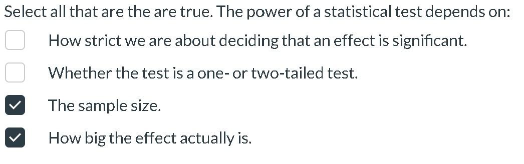 test depends on: How strict we are about deciding that an effect