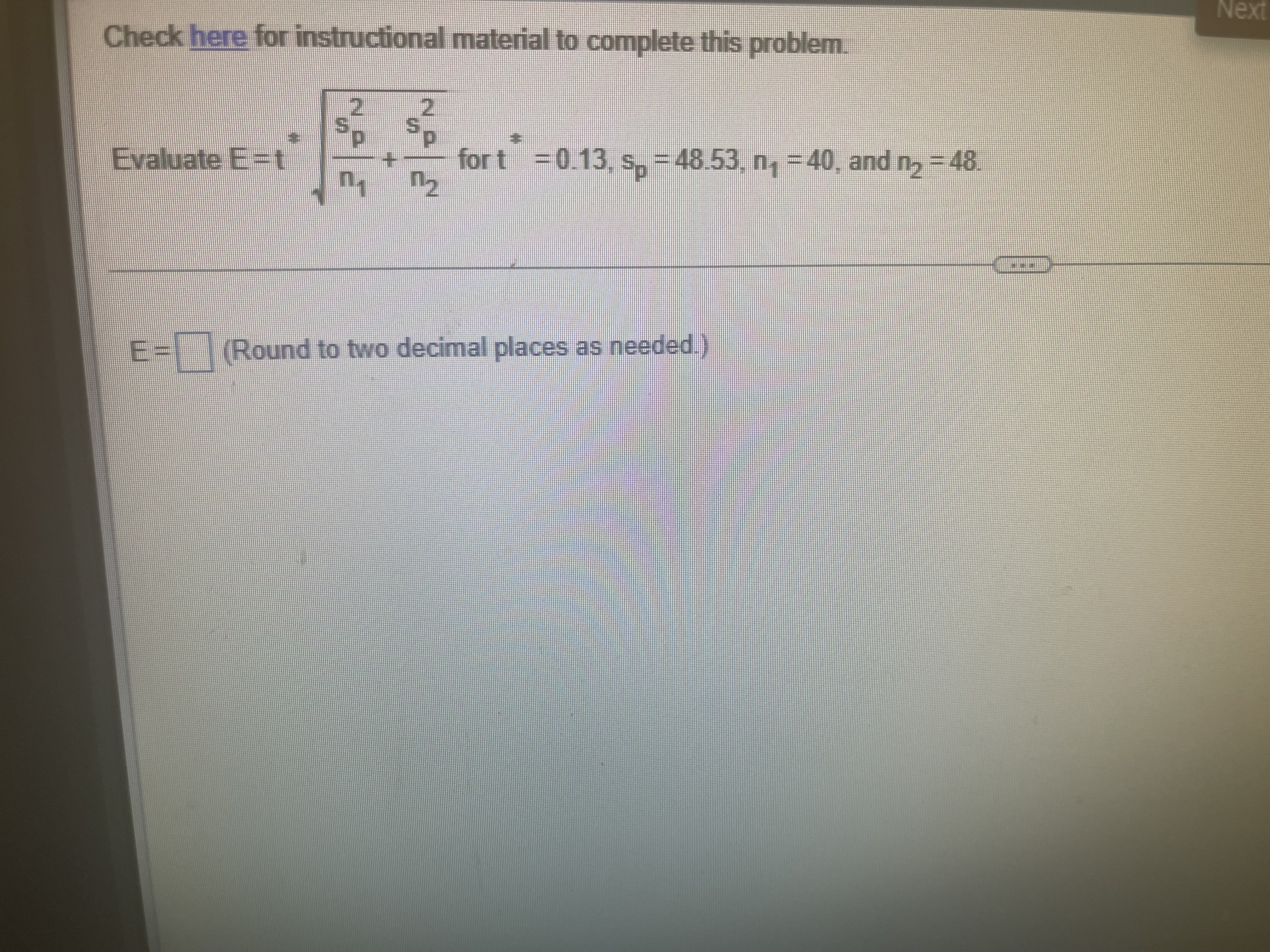 E=t fort =0.13, s. = 48.53. n, =40, and no = 48.