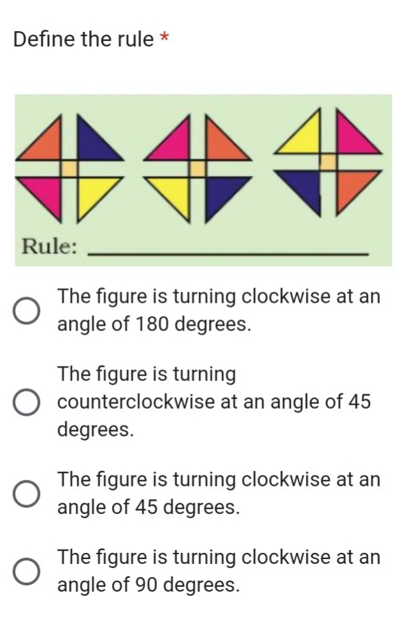  answer and explain Define the rule * Rule: O The figure