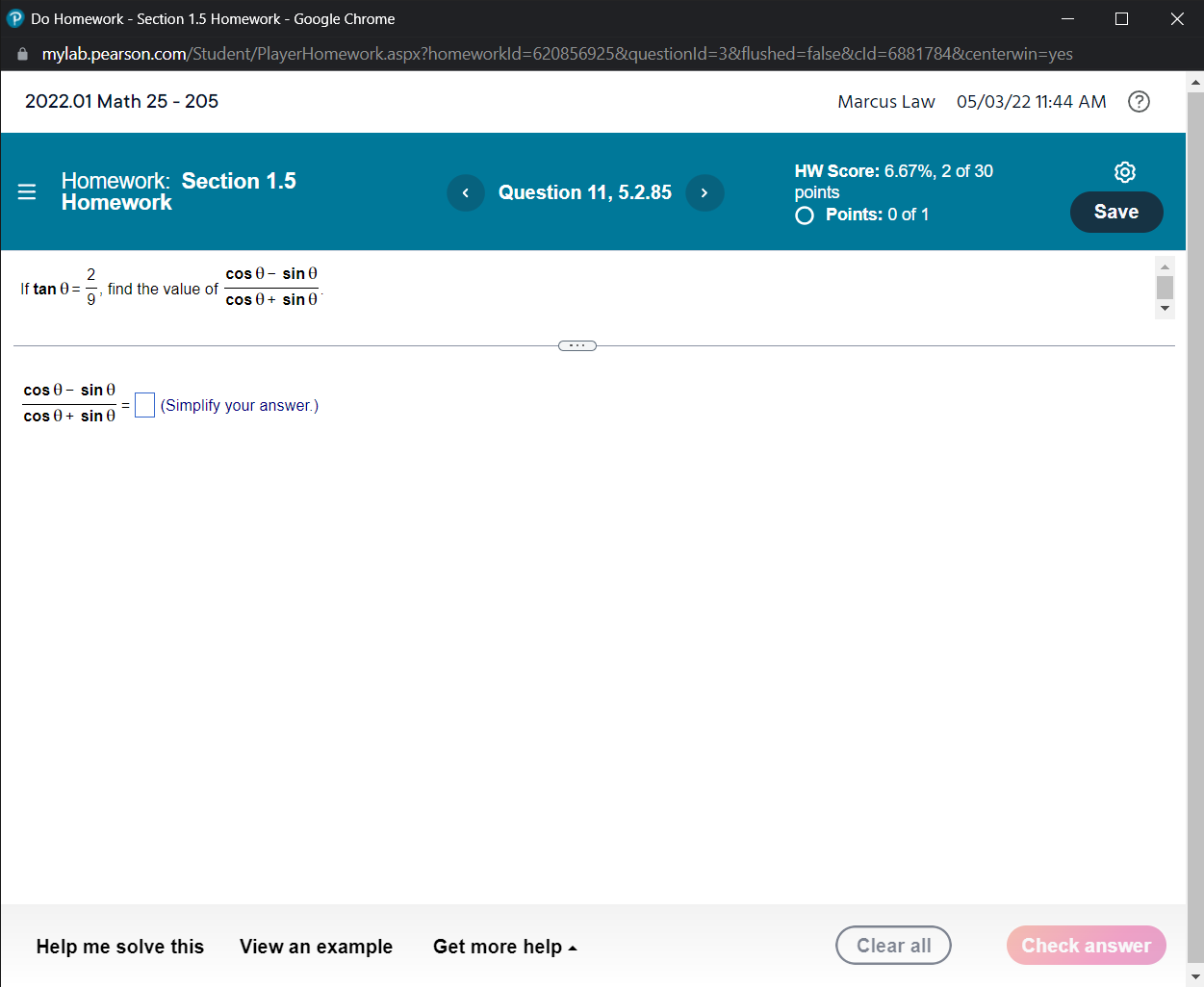 me solve this View an example Get more help - Clear all