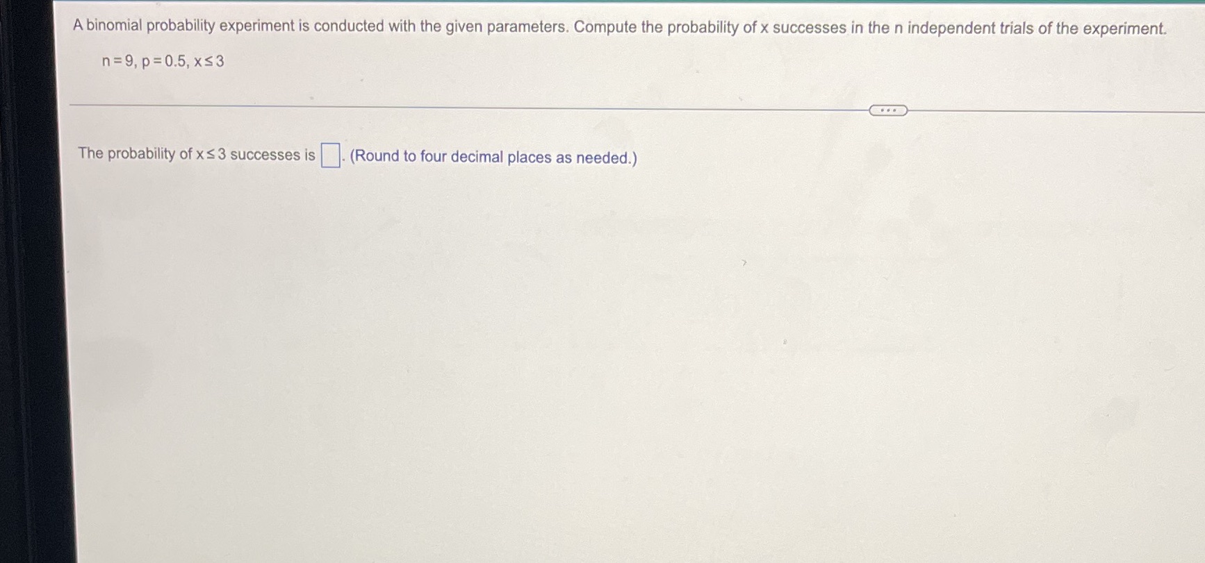 the probability of x successes in the n independent trials of the