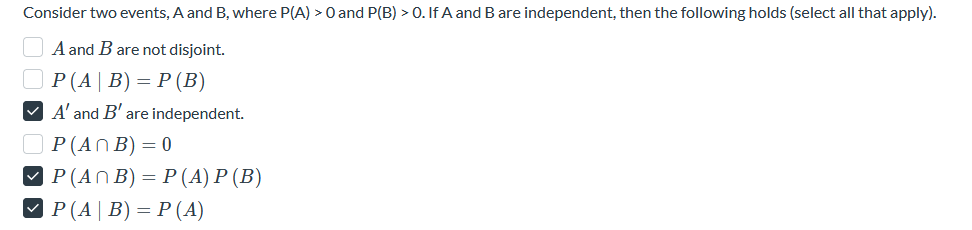 need assistance to understand i got this wrong Consider two events,