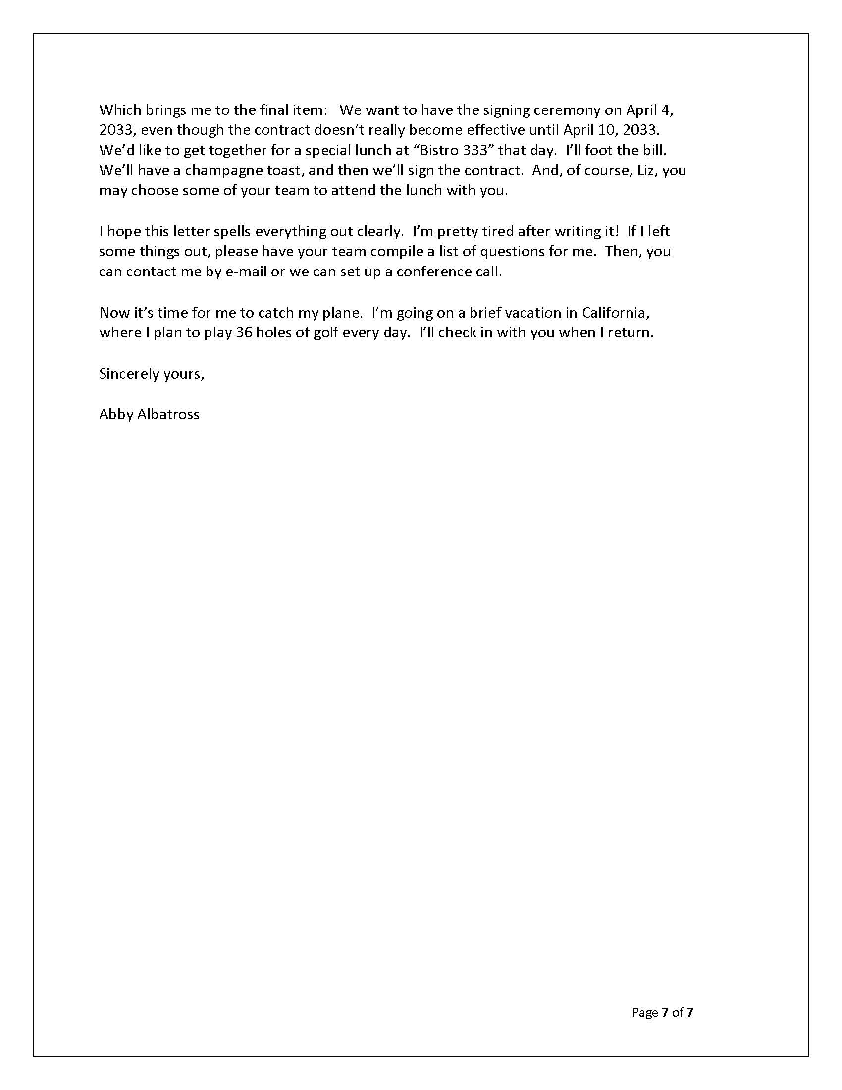 Par, who has an office in downtown Chicago, and Abby Albatross, a