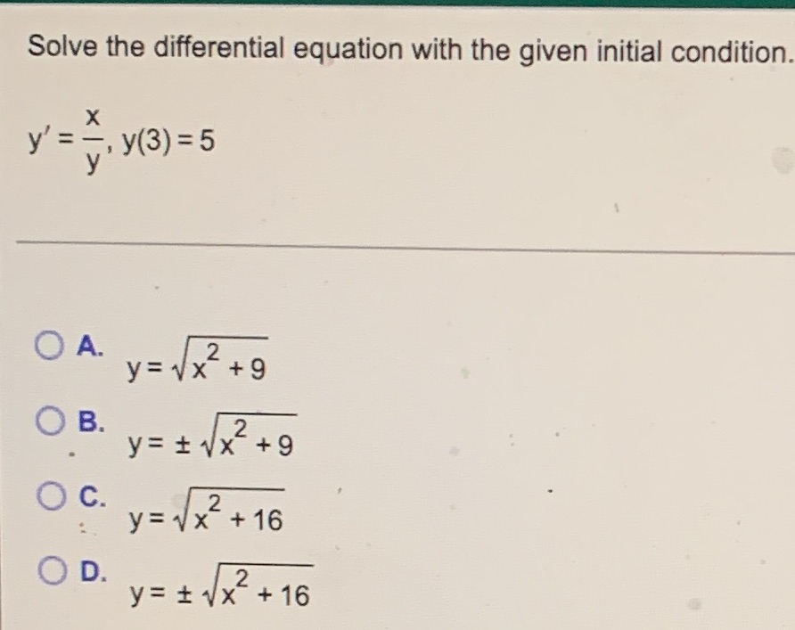 Solve the differential equation with the given initial condition. X y'