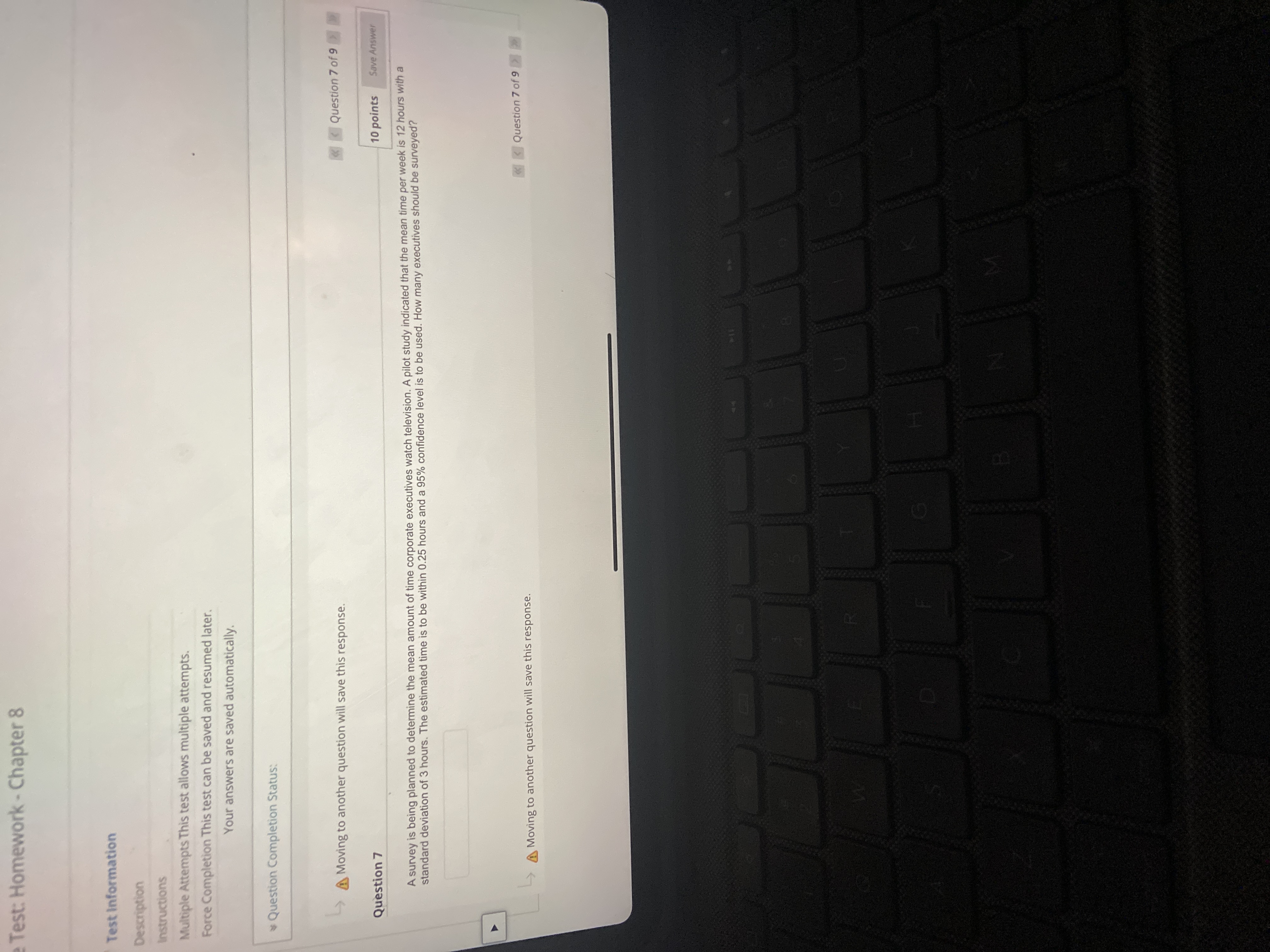 This test allows multiple attempts. Force Completion This test can be saved