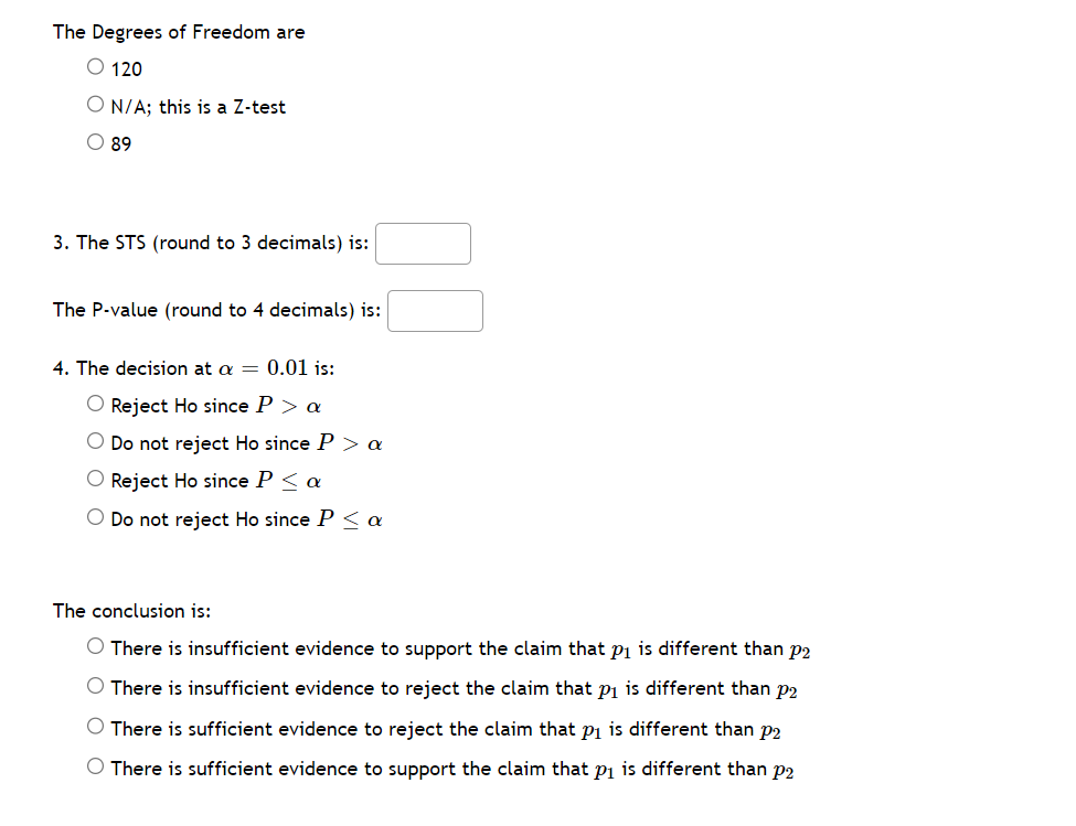 since this is a Z-test O Need at least 5 successes and