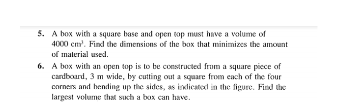  5. IE. A box with a square base and open top