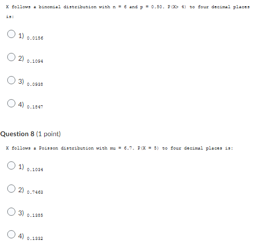( 3) 0.2800 O 4) 0. 3704The expected value, E (X), of