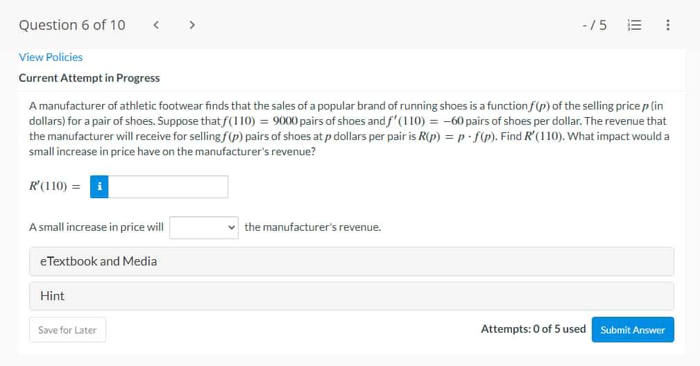 Policies Current Attempt in Progress X Find values of x. if any,