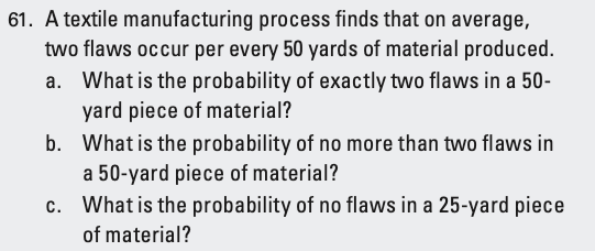 flaws in a 25-yard piece of material?63. Airline travelers should be ready