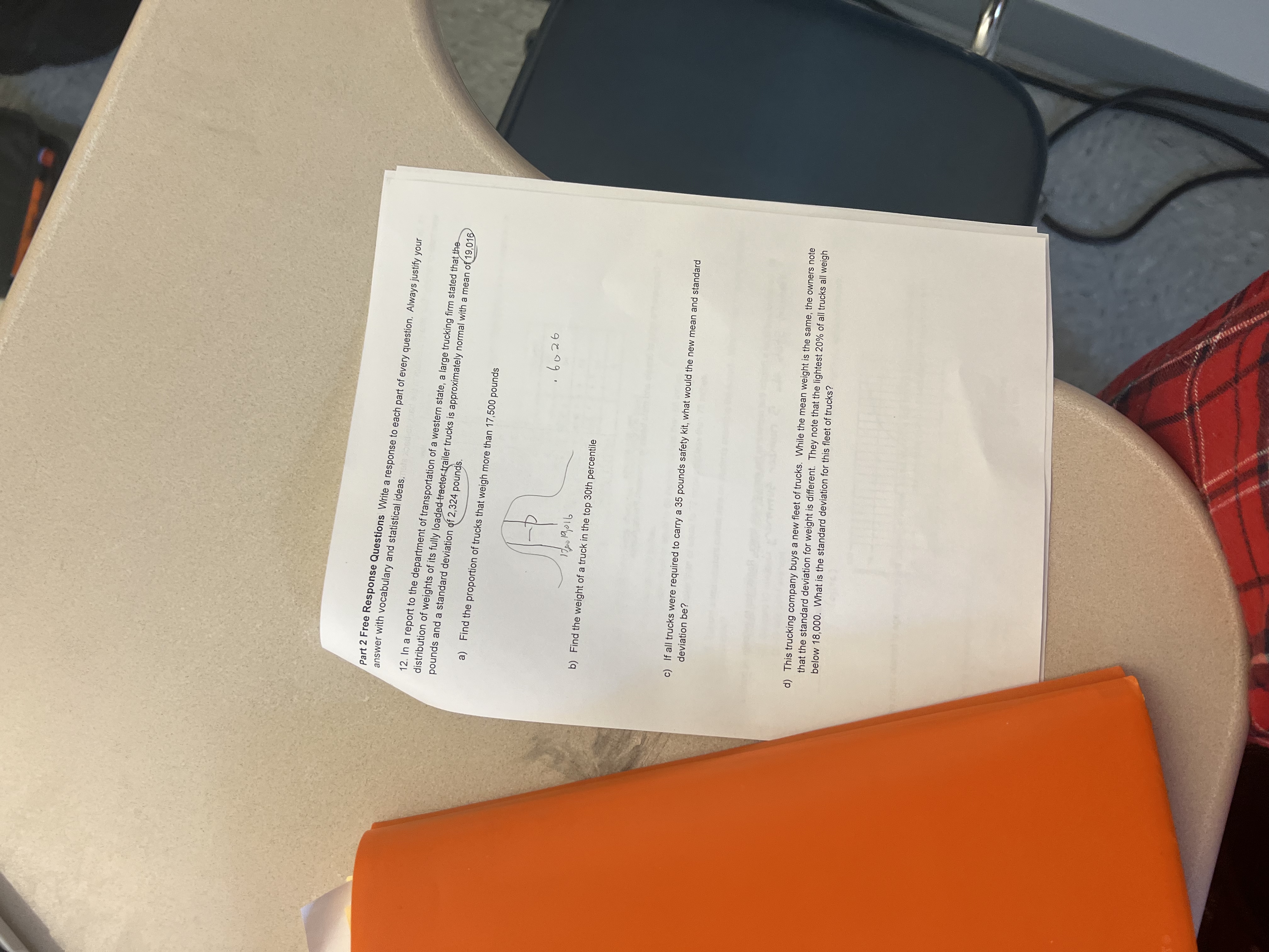 Part 2 Free Response Questions Write a response to each part