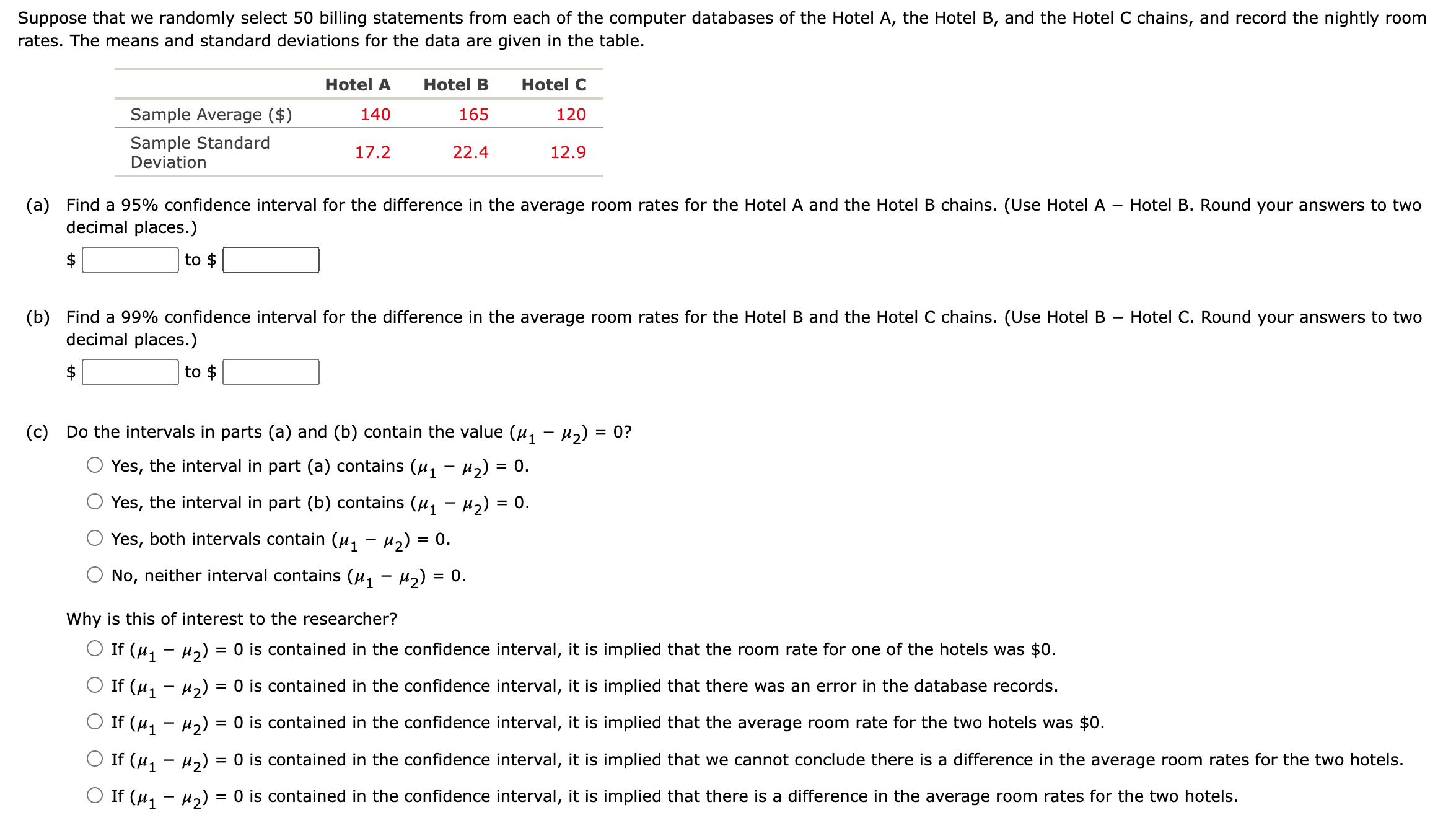 Suppose that we randomly select 50 billing statements from each of