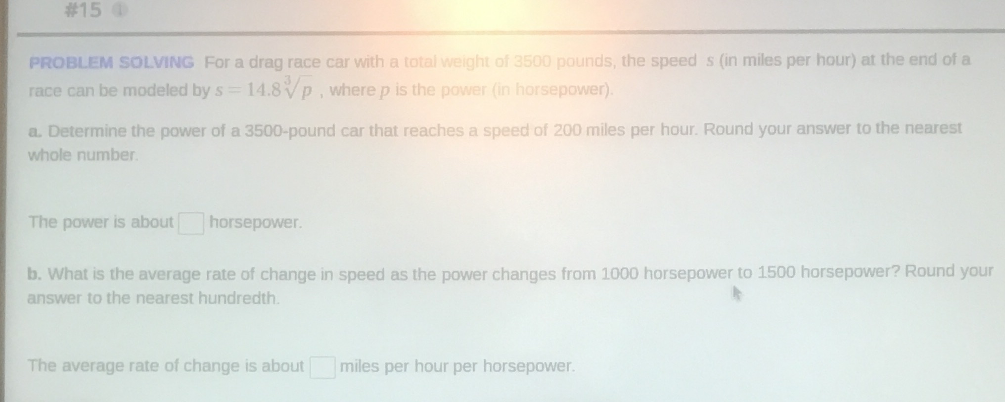 total weight of 3500 pounds, the speed s (in miles per hour)