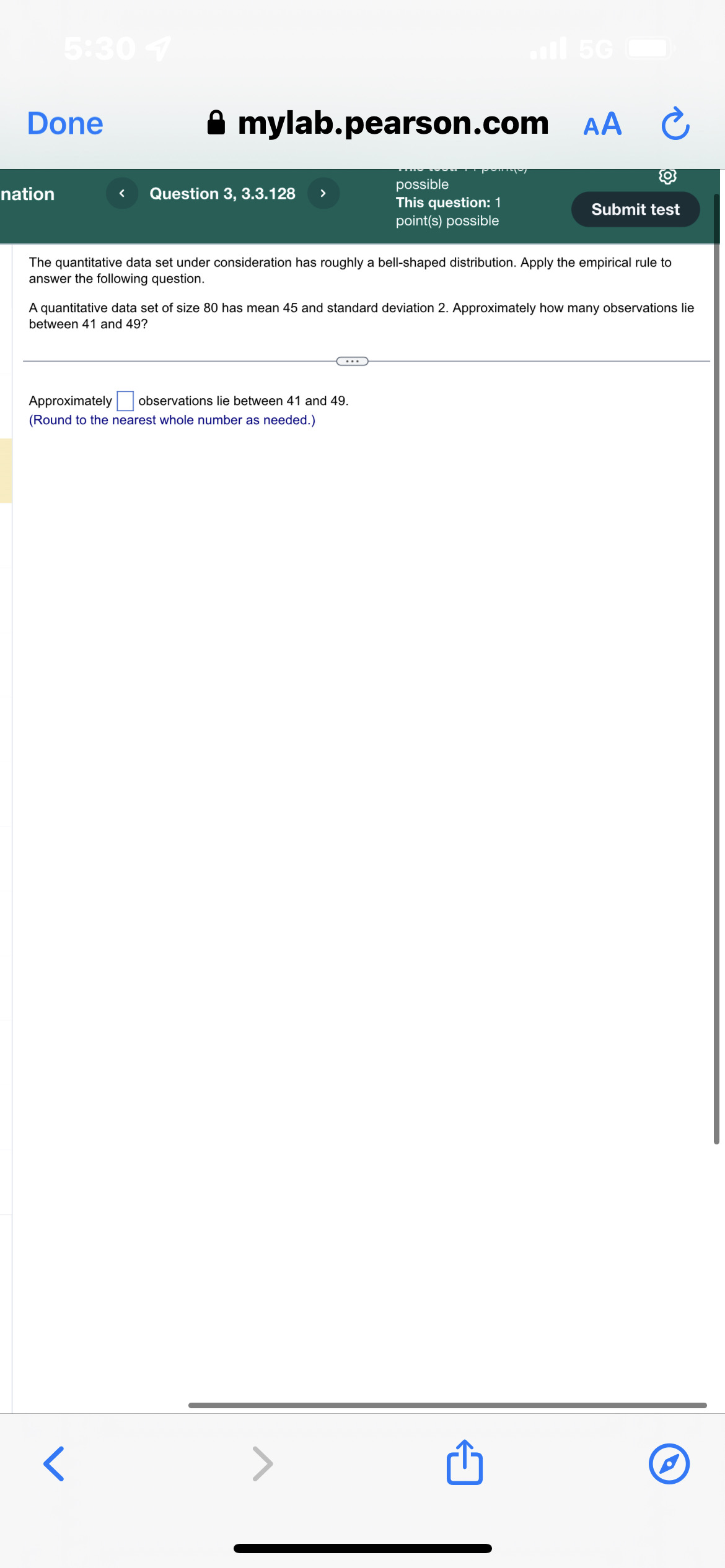 the following question. A quantitative data set has mean 20 and standard