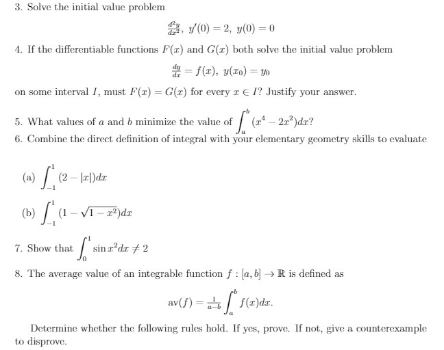 = 0 4. If the differentiable functions F(x) and G(x) both solve