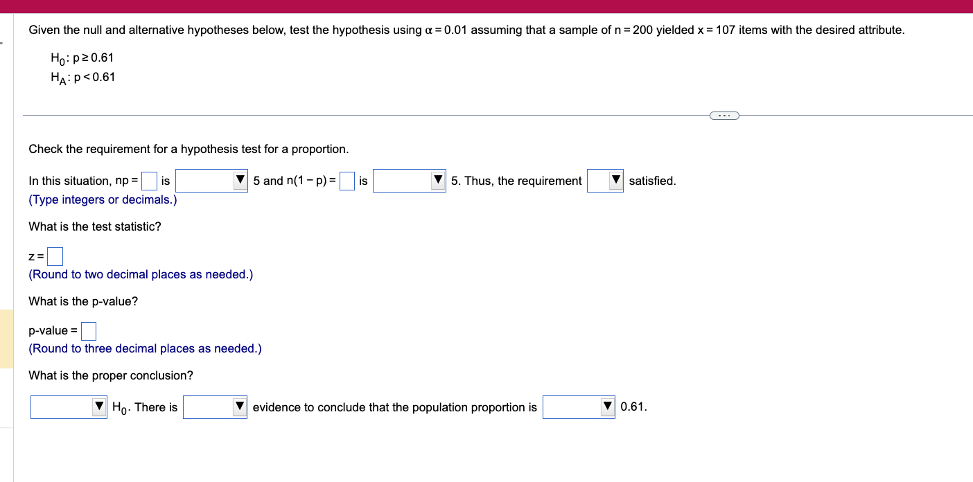 (1 = 0.01 assuming that a sample of n = 200 yielded
