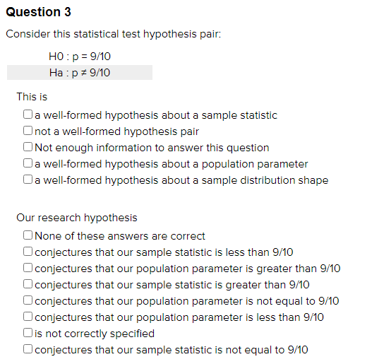 to me C] conjectures that our population parameter is less than 'l