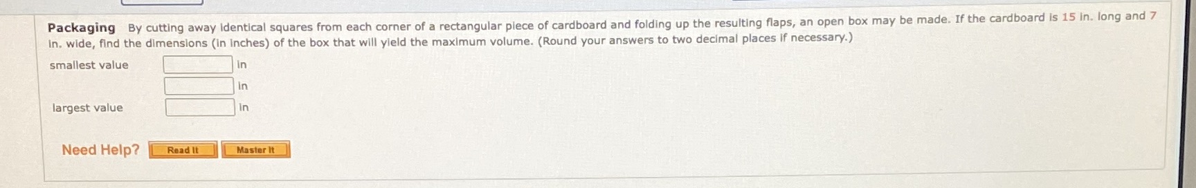  please help solve Packaging By cutting away identical squares from each