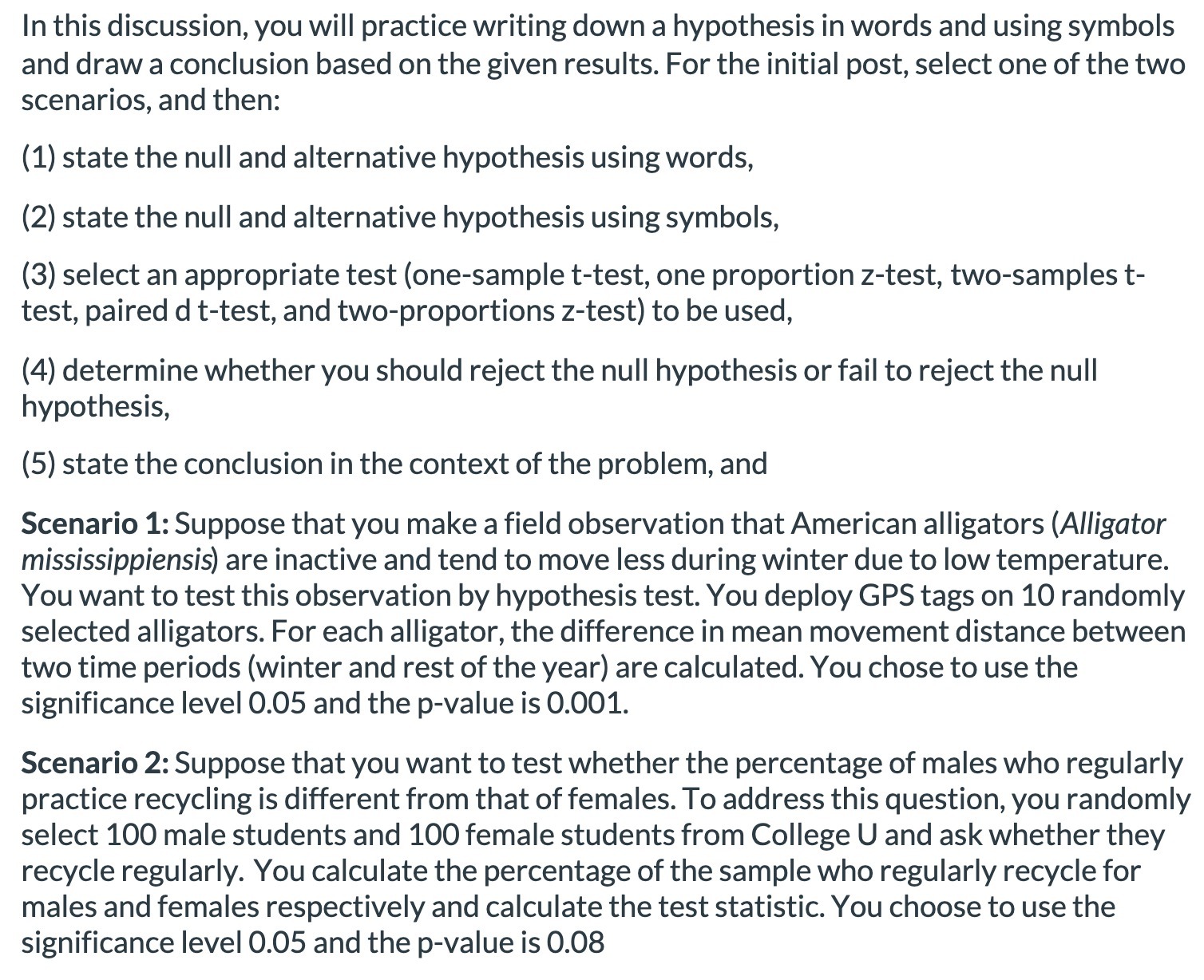 words and using symbols and draw a conclusion based on the given