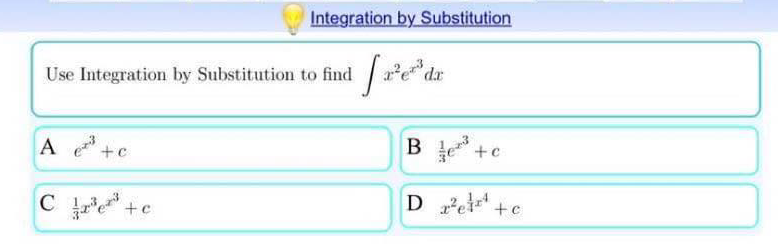 cIntegration by Substitution Use Integration by Substitution to find J cos(x3) 3x2