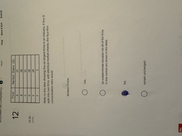 is a characteristic of pure monopoly? 33.33 Multiple Choice points O multiple