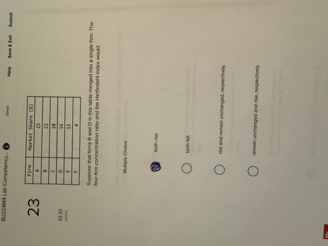 remain unchanged. McQuestion 13 . BU224M4 Lab Competency Assessment - Corect BU224M4
