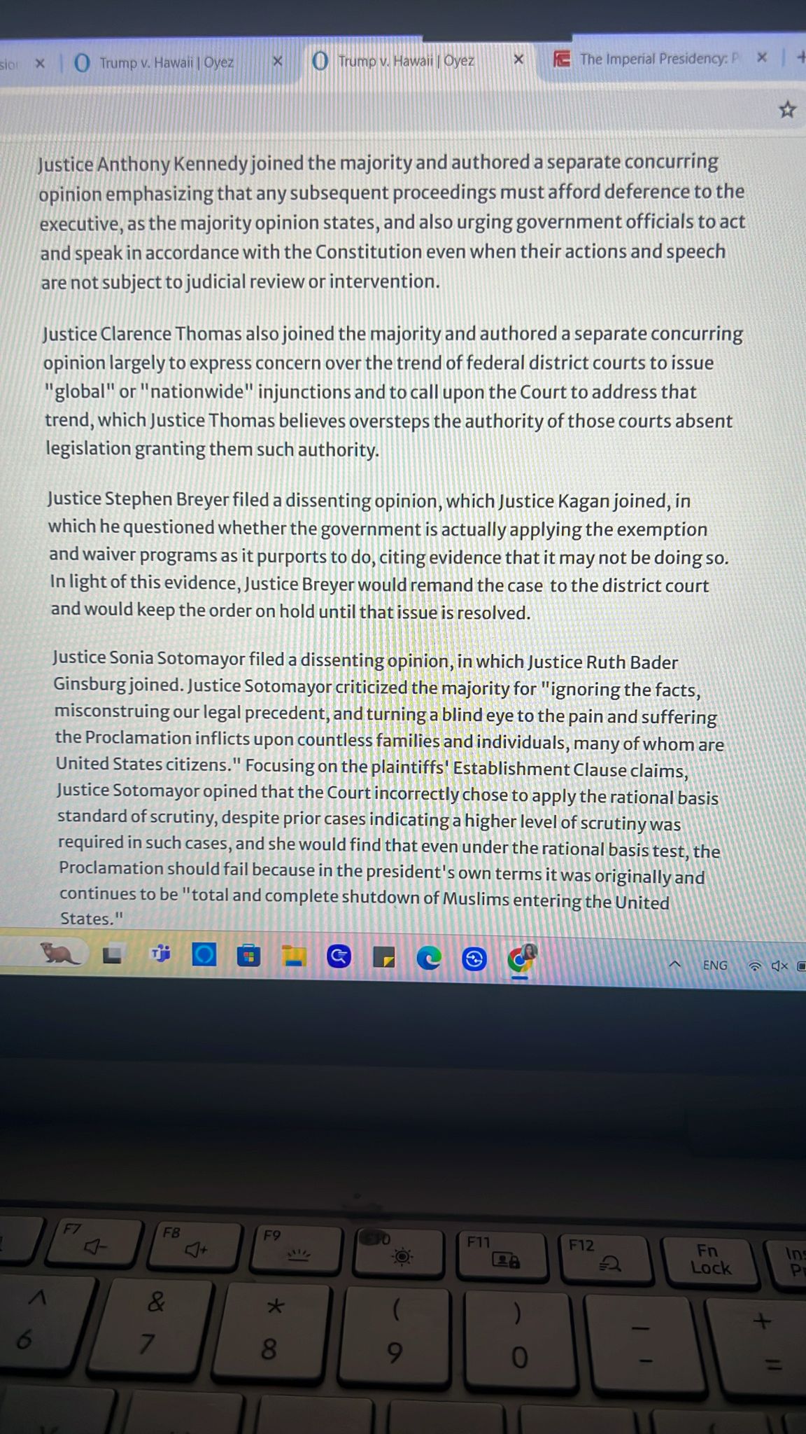 chief justice at the time and how might that have set the