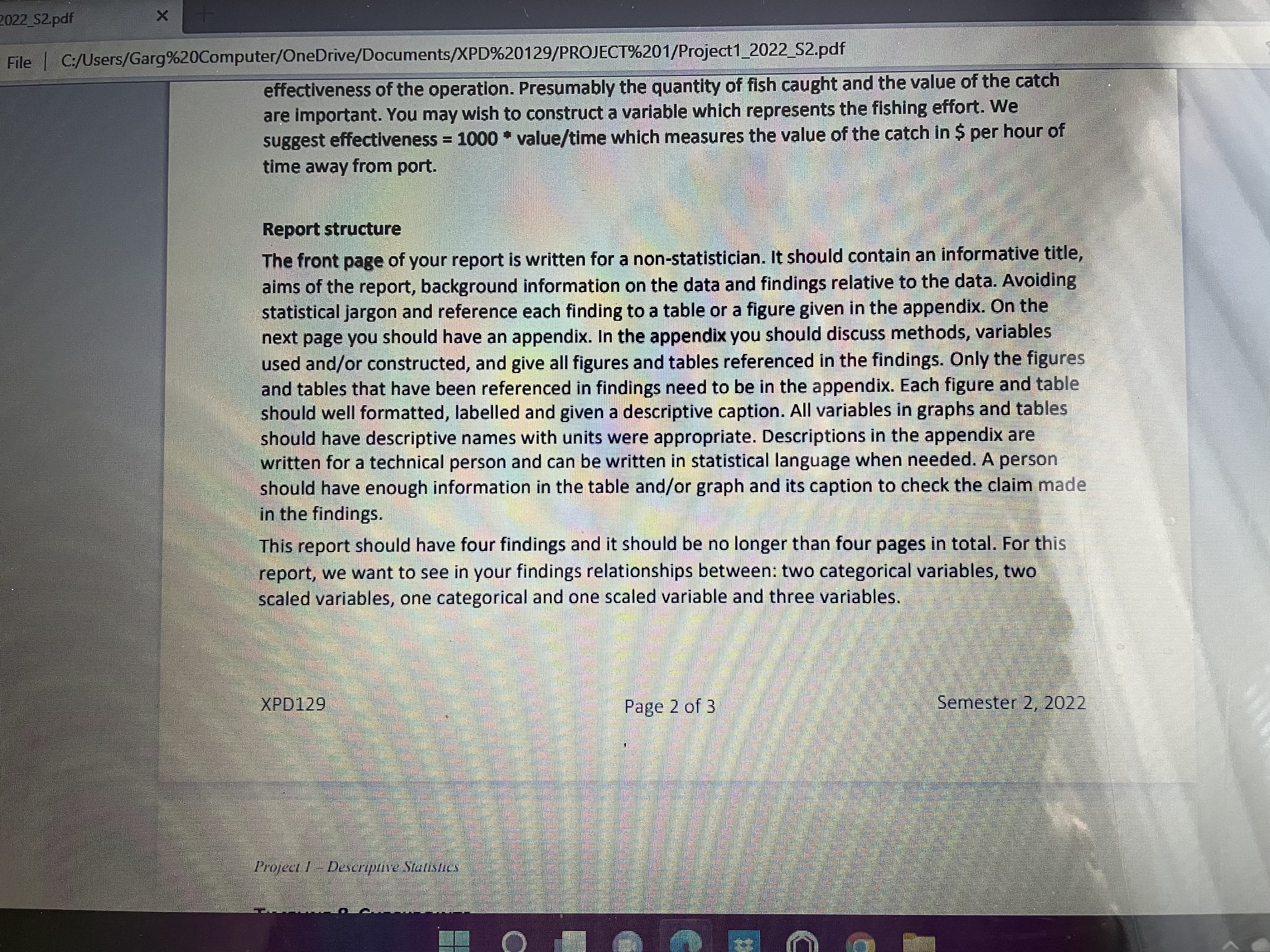 present your report. We will also provide a marking guide so you