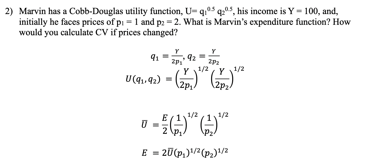 income is Y = 100, and, initially he faces prices of p1