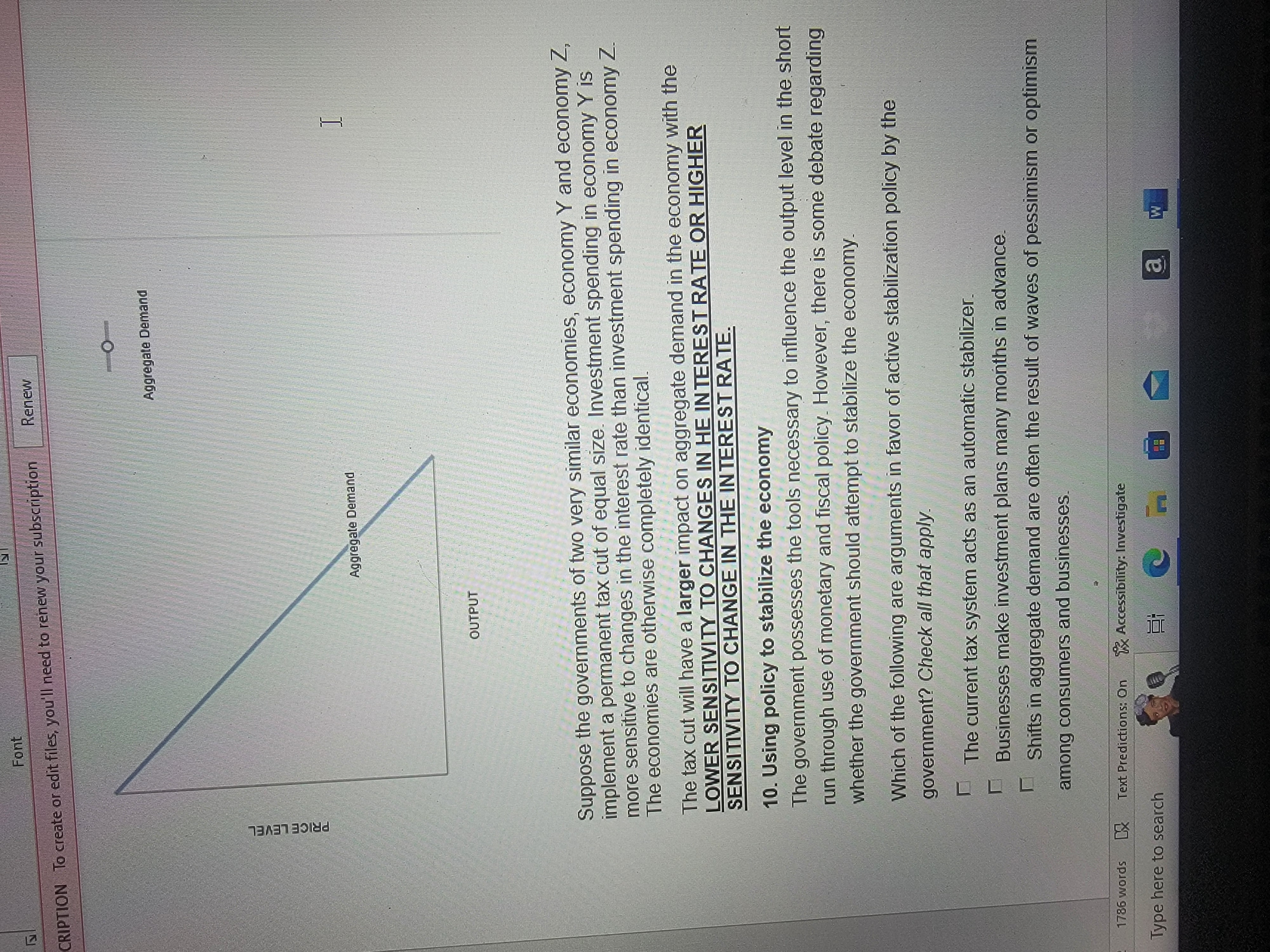 the short run, the decrease in investment spending associated with business pessimism