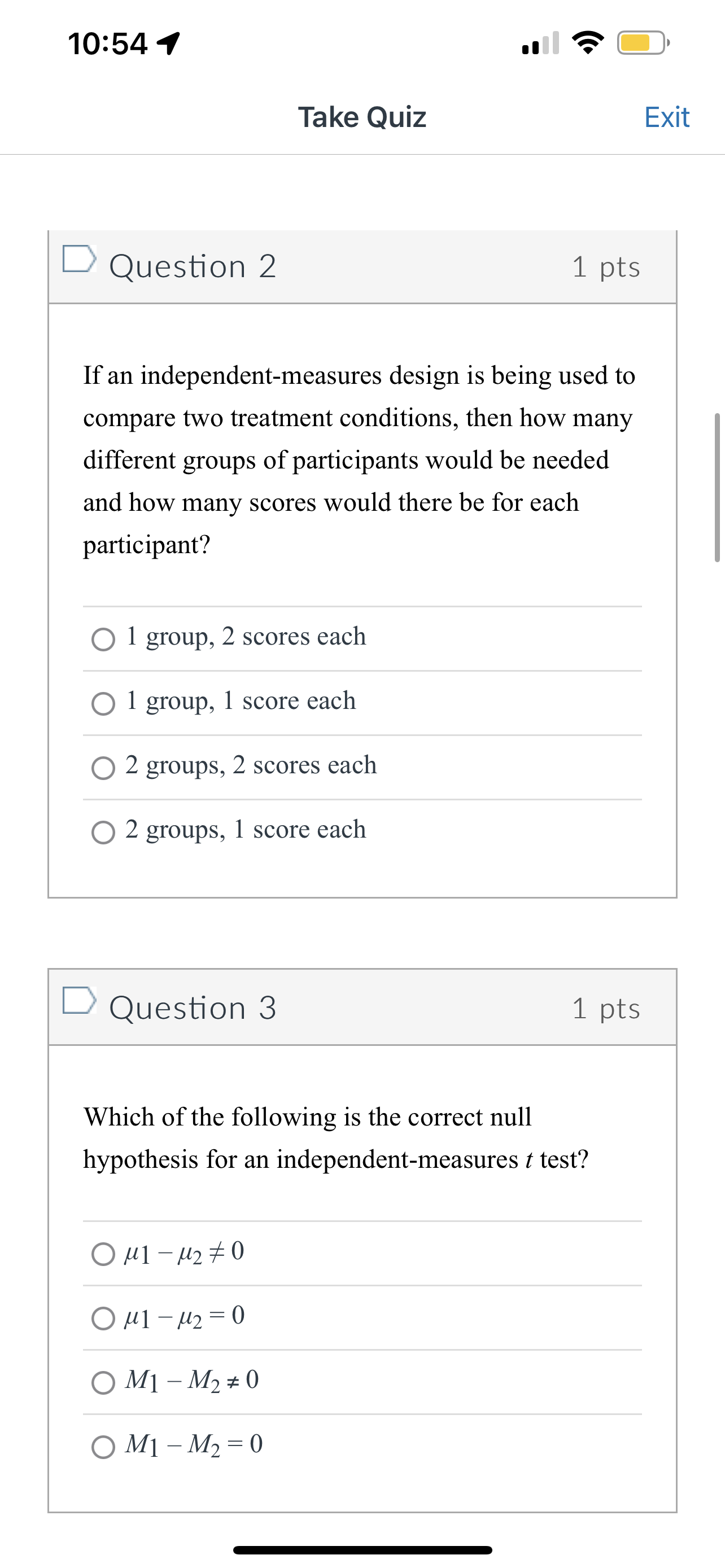 0 False Quiz saved at 10:55am Submit Quiz Time Elapsed: Hide Time