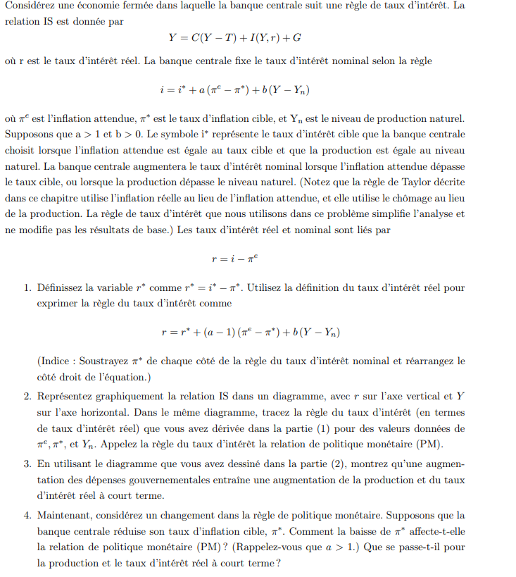 de taux d'intrt. La relation IS est donne par on r est