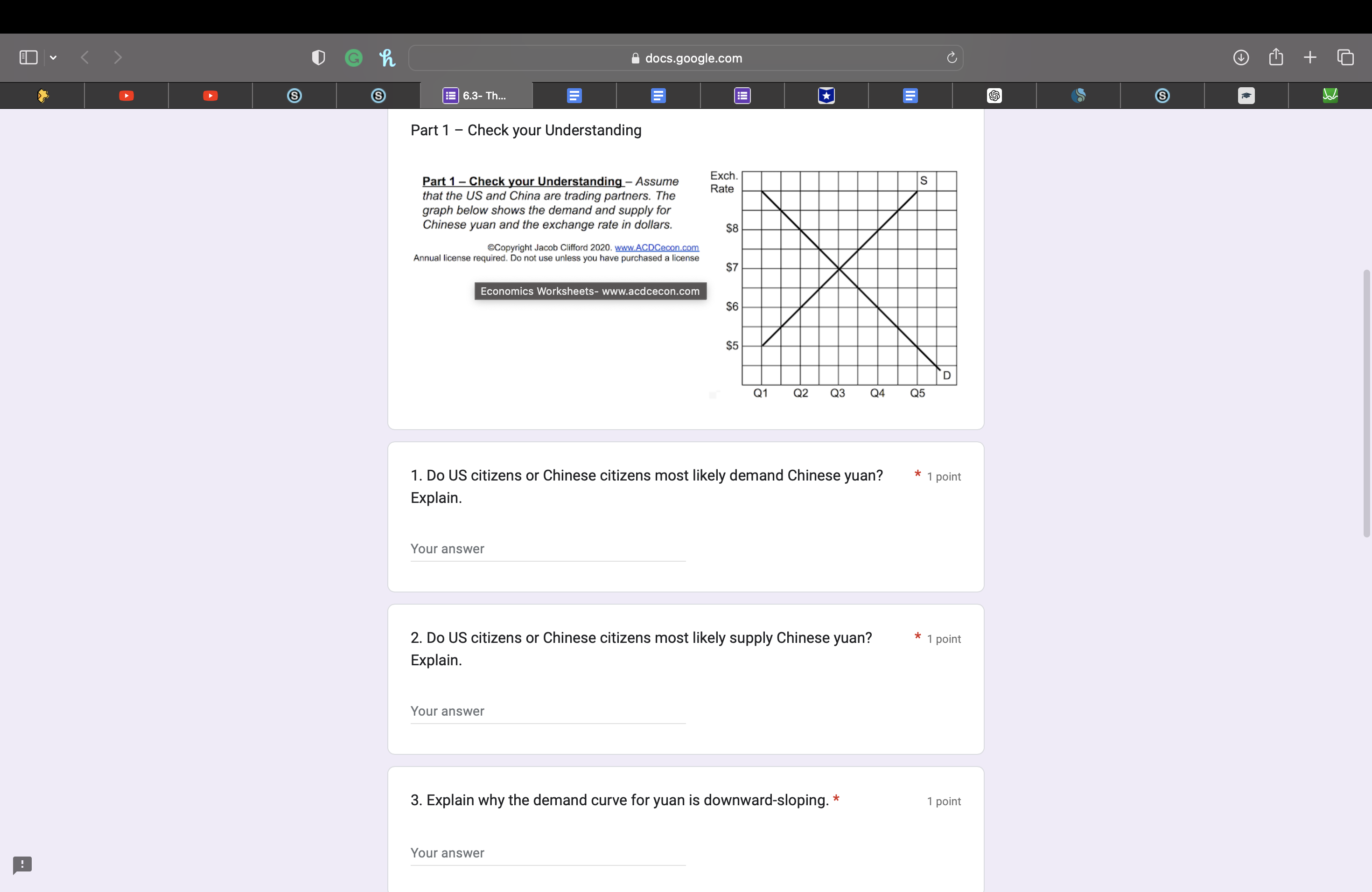1 euro. Did the euro * 1 point appreciate or depreciate? Explain