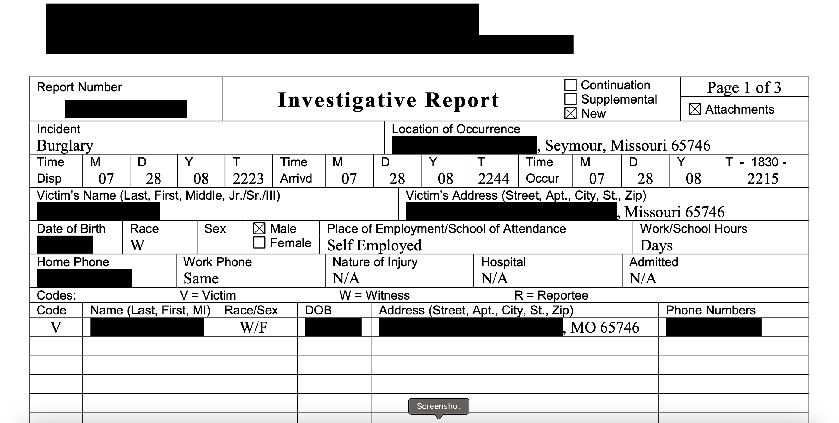  1. How would you write up a supplemental report for a