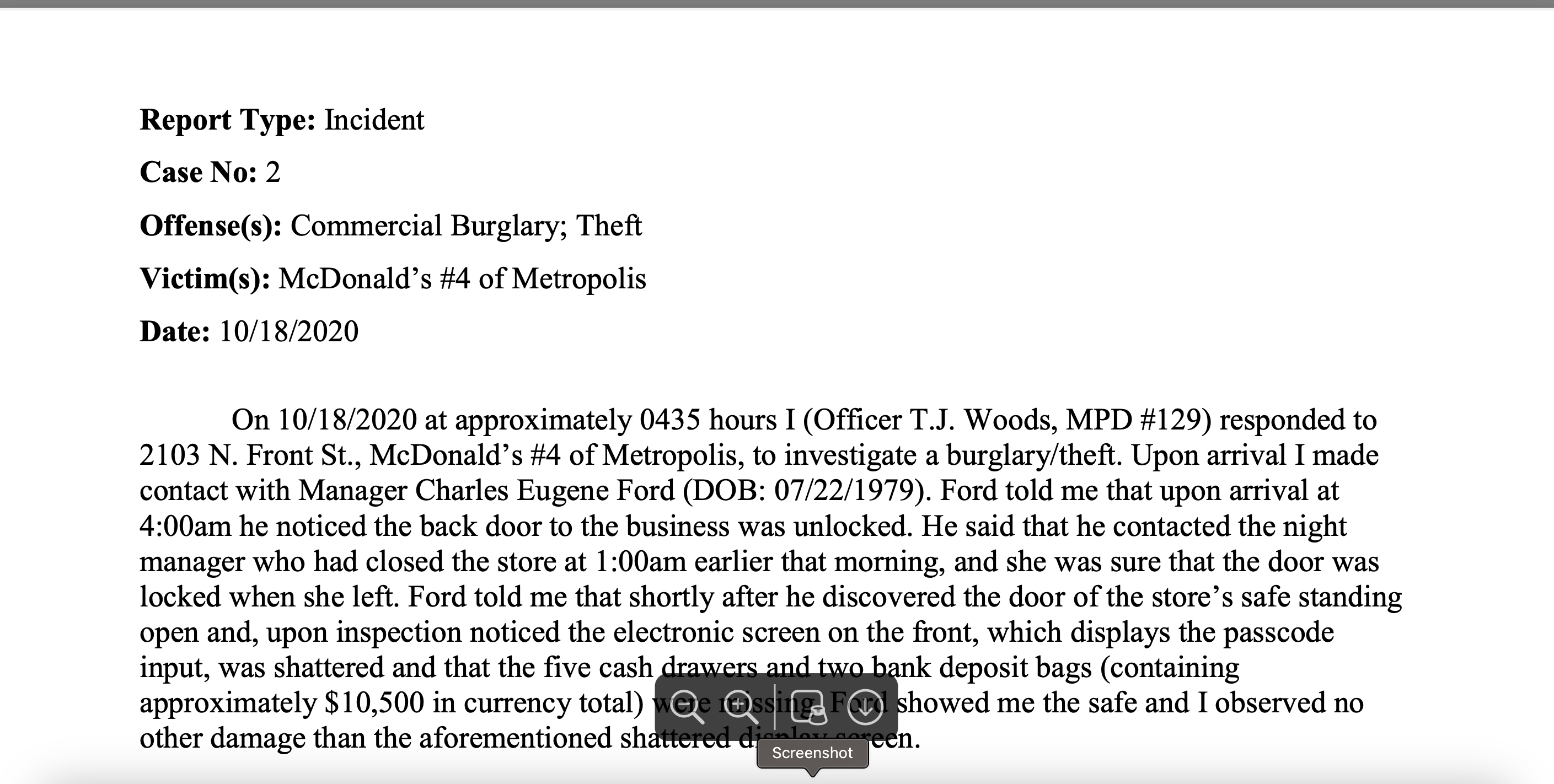 follow up investigations.The cases are photos below to help you write up