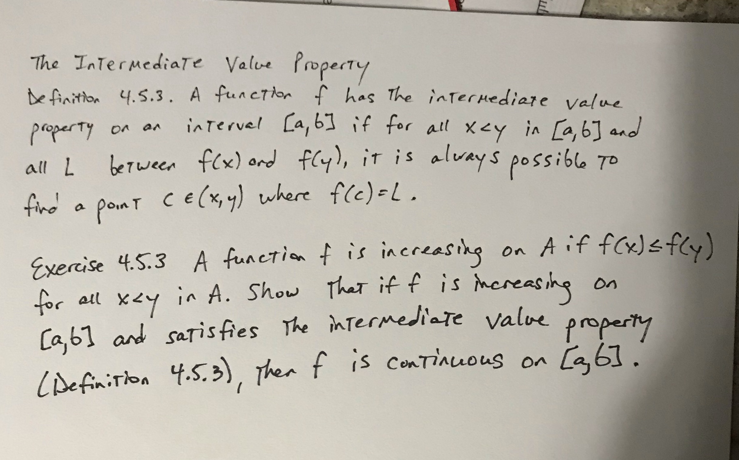  Could someone please help me with this proof The Intermediate Value