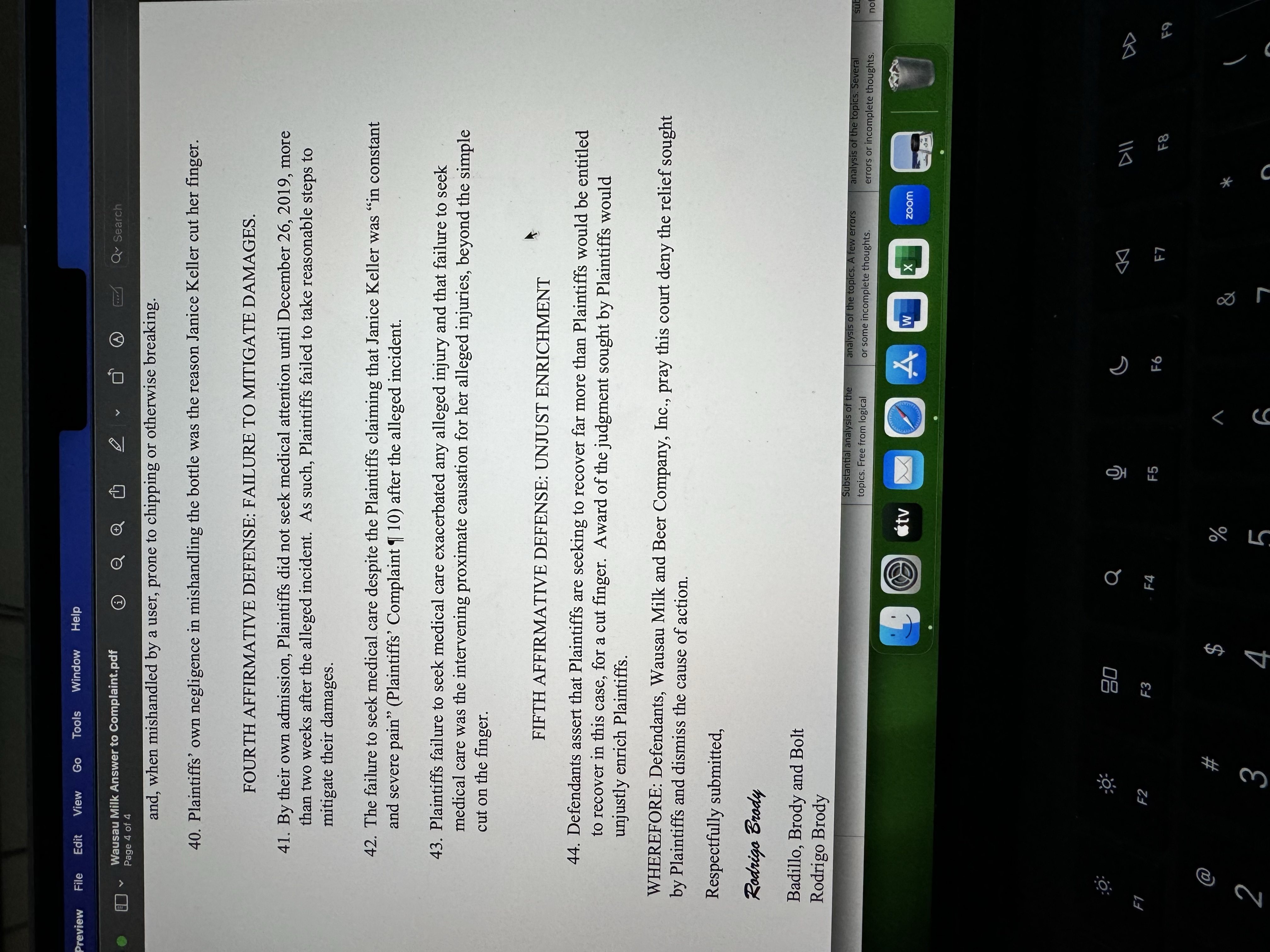 nor deny Paragraph Twenty Six and demand strict proof of the allegation