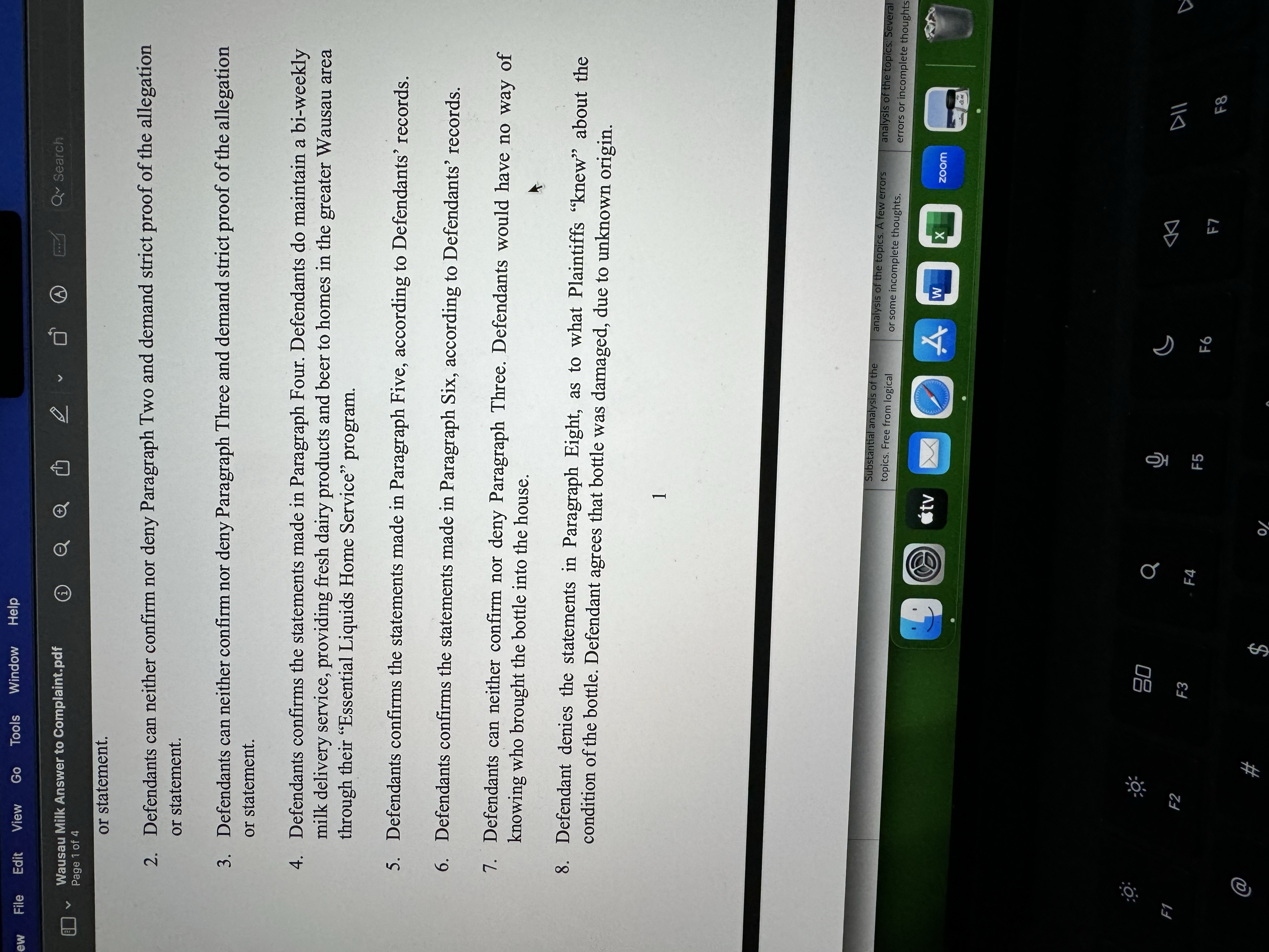 the statement made in Paragraph Twenty Nine. 30. Defendants deny the allegations