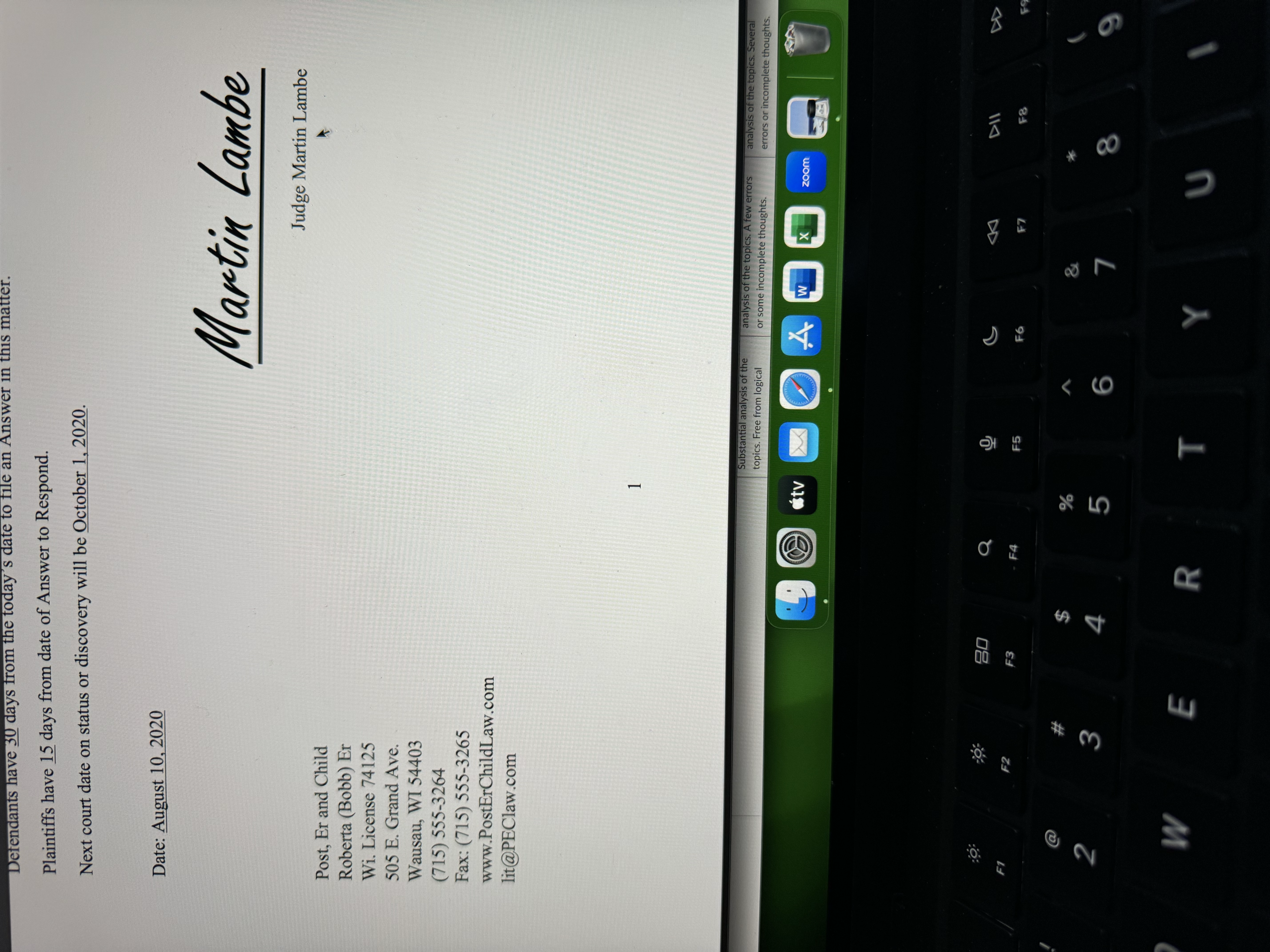 issues, real or alleged, regarding the bottles of milk delivered that date